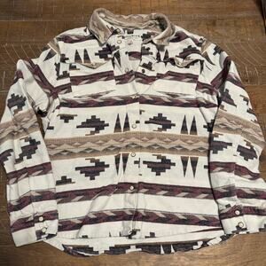 Idyllwind Miranda Lambert Women's Large Aztec Geometric Pearl Snap Flannel Shirt